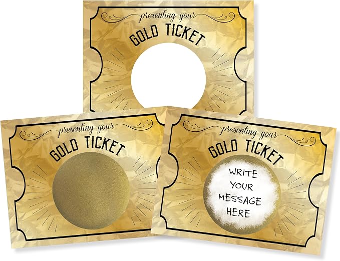 My Scratch Offs 20 Pack Gold Ticket DIY Make Your Own Golden Ticket Scratch Off by MyScratchOffs