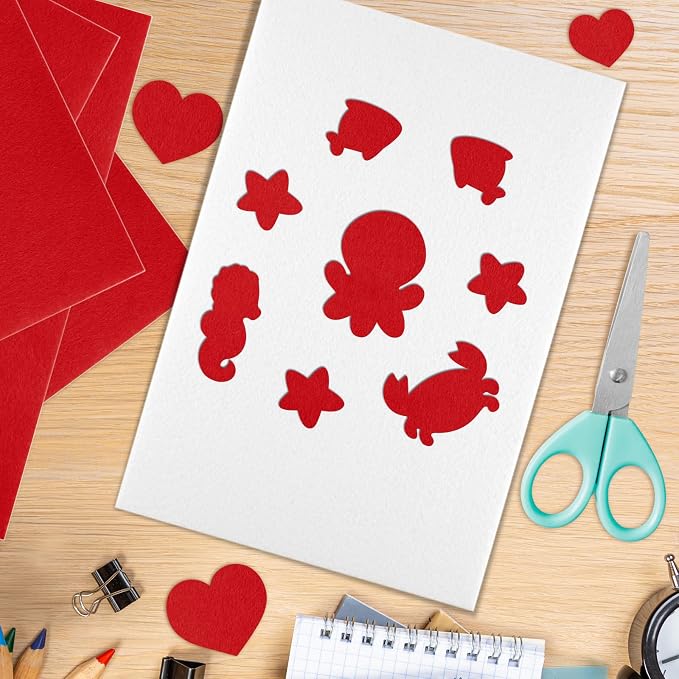 10PCS Red Self Adhesive Felt Fabric Sheets Sticky Felt Sheets - Image 7