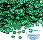 Mandala Crafts 6mm Cup Holographic Emerald Sequins - Image 3