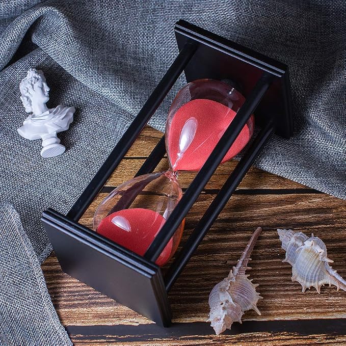 BELLAWARE Hourglass Timer with Red Sand, 30 Minute Wooden Sand Timer | Creative - Image 3