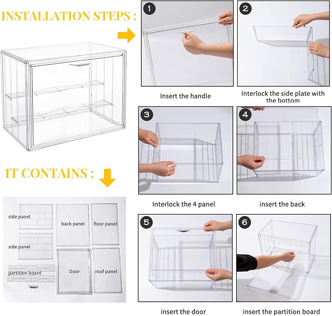 Attelite Clear Acrylic Display Case, 3 Tier Display Shelf - Image 6