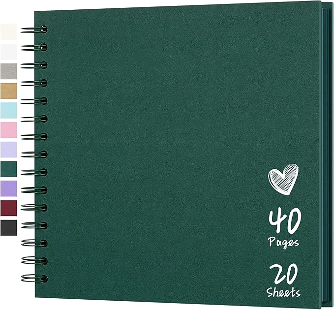 Scrapbook 8x8 Inch DIY Scrapbook Album Hardcover Kraft Paper 40 pages/20 sheets by Hiwhy