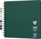 Scrapbook 8x8 Inch DIY Scrapbook Album Hardcover Kraft Paper 40 pages/20 sheets by Hiwhy