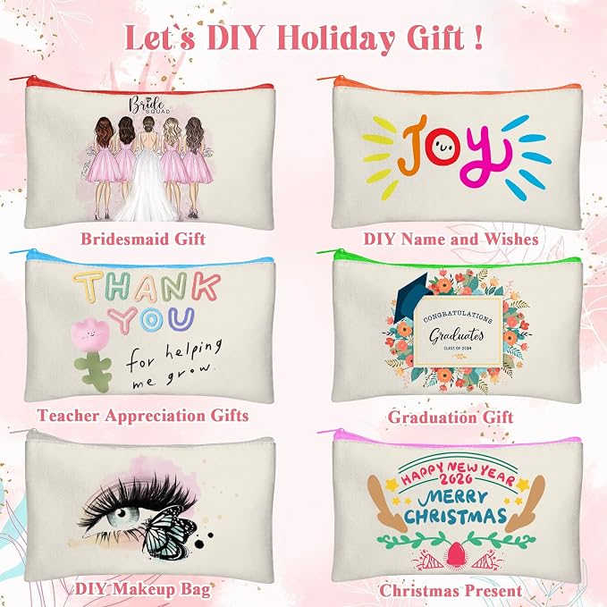 Legigo Blank Canvas Bag Zipper Pouch Makeup Bags Bulk - Image 4