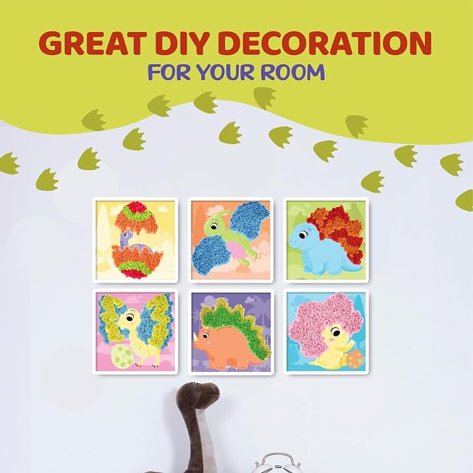 jackinthebox Poke Poke Art – Dinosaurs Theme, Mess-Free Fabric Art and Craft - Image 8