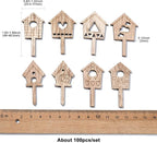 100 pcs Mixed Styles House Theme Unfinished Wood Cutout Charms Lovely Home Wood - Image 2