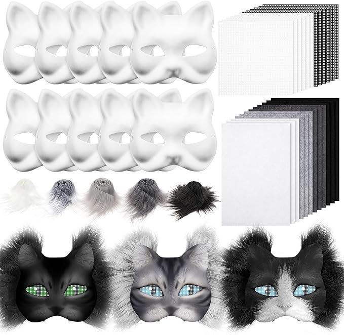 Seenelling DIY Therian Mask Kit Blank Cat Mask by Seenelling