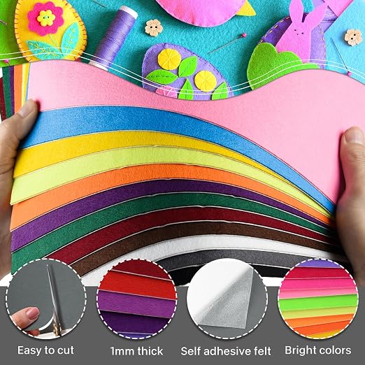 Morcheiong 12 Pcs Self Adhesive Felt Sheet Soft Felt Sheets - Image 3