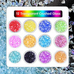 12 Box Transparent Crushed Glass Craft Glitter - Image 2