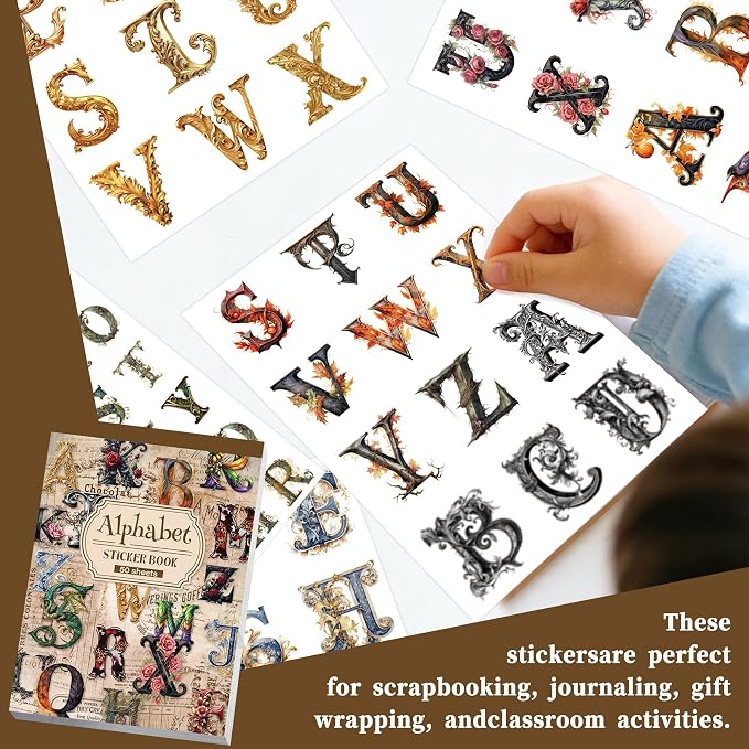 Alphabet & Number Stickers, 50 Sheets Vinyl Letters - Image 7