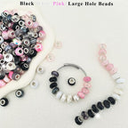 Zyehxed Large Hole Beads Black White Pink Fairy Wand Garden Beads - Image 3