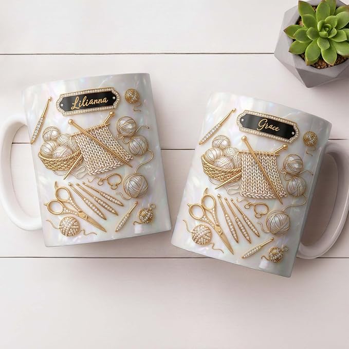 Personalized Crochet Mug for Women, Custom For Crochet Lover Gifts - Image 8