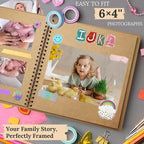 Scrapbook 7x7 Inch DIY Scrapbook Album Hardcover Kraft Paper Scrap Book Photo - Image 5