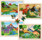 Wooden Puzzles Dinosaur Toys for Kids Ages 3-5, Preschool Educational Brain - Image 3