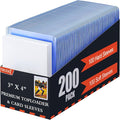 200 Card Sleeves Toploads for Cards, Premium Standard Size Trading Hard Plastic by TRUGQCardGuardians