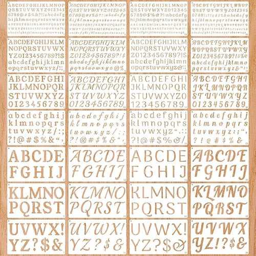 1/3, 2 Inch Letter Stencils for Painting, 28 Pack Reusable Plastic Alphabet and by Duozea