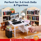 1:12 Scale Mini Desk Set with 100 Mini Books & 2 Bookshelves — Miniature - Image 4