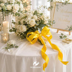 HUIHUANG Yellow Wired Ribbon 2.5 inch Yellow Satin Wire Edge Ribbon - Image 6