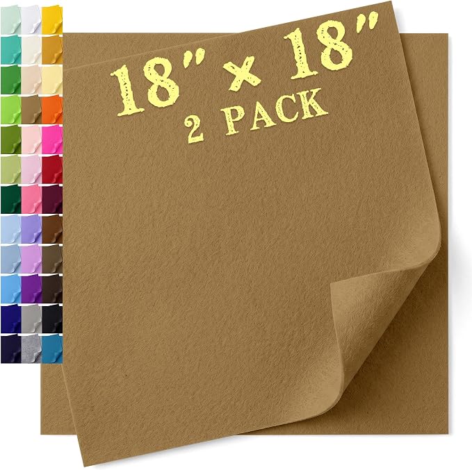 Felt Fabric Sheet 18 x 18 Inch, 1.6mm Thick | Soft and Flexible Nonwoven by MIGLORIA