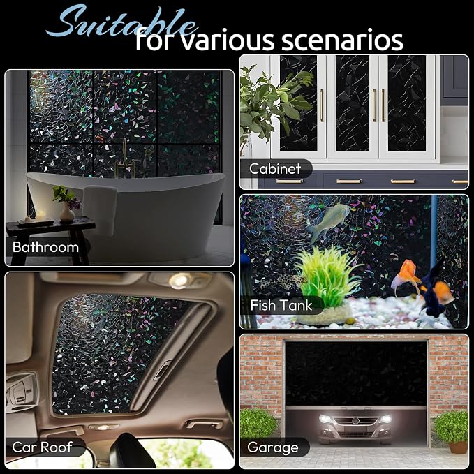 rabbitgoo Window Privacy Film Rainbow Film Decorative Window Sticker, 3D Static - Image 8
