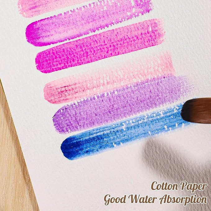 Prudiut Watercolor Paper, 120 Sheets, 5 x 7 in, 140 lb, Cold Press | Cotton - Image 7