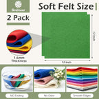 Emerald Green Soft Felt Sheets for Crafts, 1.6mm Thick, Handmade Crafts - Image 3