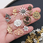 WOCRAFT 100pcs Flowers Charms for Jewelry Making Assorted Jewelry Bangle - Image 4