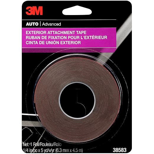 3M Exterior Attachment Tape, 1/4 IN X 15 ft by 3MIndustrial
