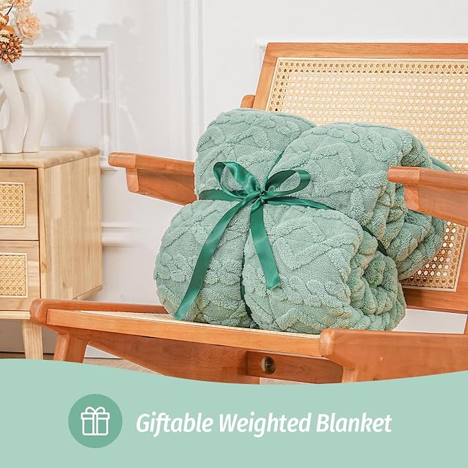 Wemore Weighted Blanket for Adults Twin Size 12 lbs, Dual Sided Soft Fuzzy - Image 6
