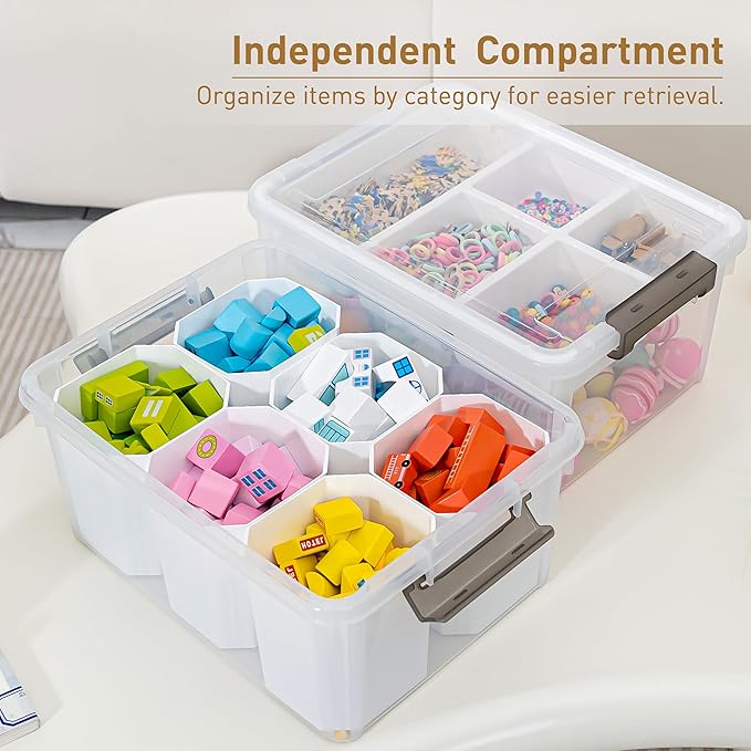 Citylife 17QT 2Packs Clear Craft Organizers and Storage Bins - Image 3