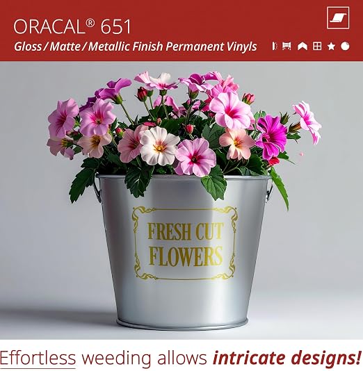 ORACAL 651 Matte Metallic Gold Vinyl Durable Roll Easy to Weed Permanent - Image 3