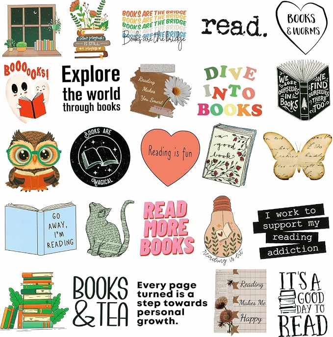 200PCS Book Stickers for Kindle, Bookish & Booktok Reading Stickers for Water - Image 2