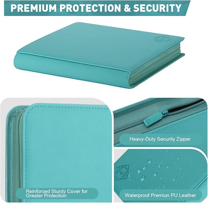 Premium Card Binder 12 Pocket for 720 Pockets Trading Card Binder, PU Zipper - Image 6