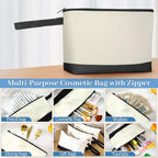 Silkfly 15 Pcs Cotton Canvas Makeup Bags Cosmetic Zipper Bags 10.2 x 5.5 x 2'' - Image 4