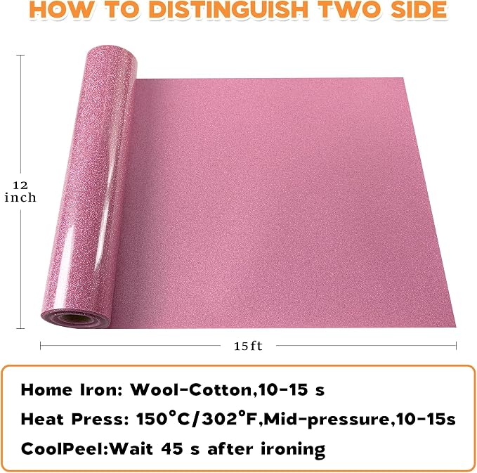 HTVVETUR Glitter Heat Transfer Vinyl - Image 2