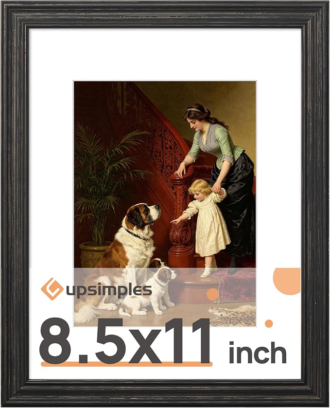 upsimples 8.5 by 11 Picture Frame, Vintage Frames Decor, Wall or Tabletop by upsimples
