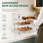 YBSVO 3-Tier Commercial Bakery Display Case | Countertop Pastry Showcase - Image 7