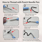Nuberlic Punch Needle Kit for Beginners Cute Bee Pattern DIY Hoop Embroidery - Image 6
