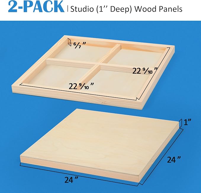 Falling in Art 2 Pack 24x24 Unfinished Birch Wood Panels Kit - Image 2