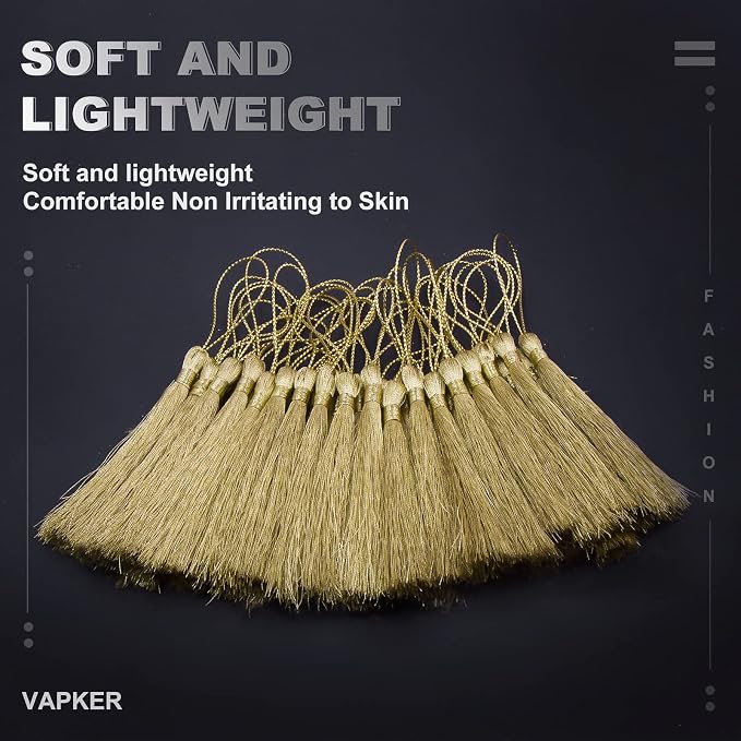 VAPKER Metallic Gold 100Pcs 13cm/5 Inch Bookmark Tassels - Image 5