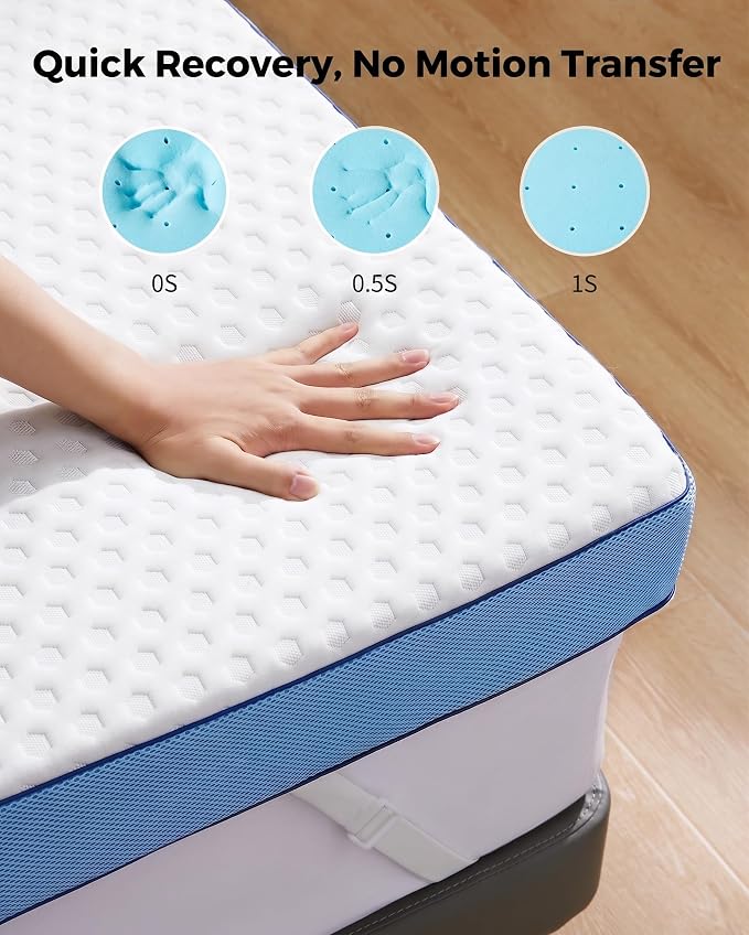 PERLECARE 3 Inch Firm Mattress Topper King Size, Cooling Gel-Infused & Bamboo - Image 7