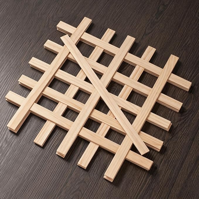 Wooden Dowels for Crafts, Wood Slats Trim Strips for Wall 1/8" × 1" × 17.5" - Image 2