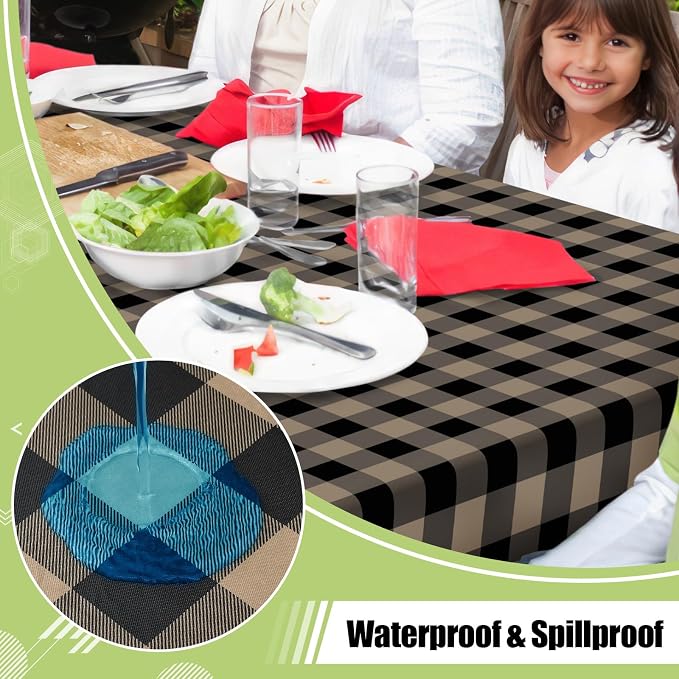 Smiry Oval Table Cloth, Waterproof Vinyl Tablecloths - Image 2
