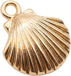 16Pcs Gold Metal Shell Charms, 16 Styles Summer Beach Seashell Pendants - Image 3