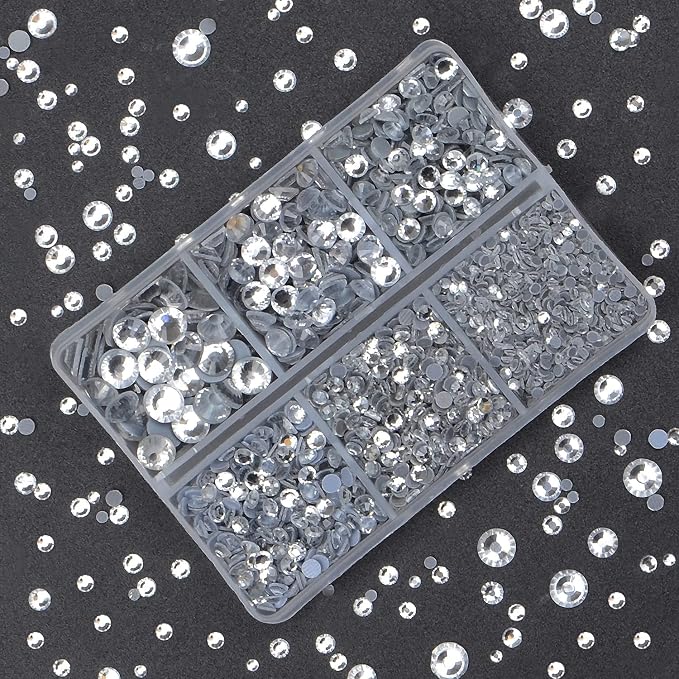 4000pcs Mixed Size Hot Fix Round Crystals Gems Glass Stones Hotfix Flat Back - Image 5