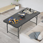 VINGLI 4 FT Plastic Folding Camping Table, 3-Level Adjustable Height, Portable - Image 2