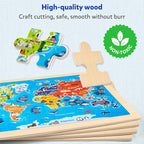SYNARRY Large US World Earth Solar System Wooden Puzzles - Image 4