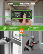 Huepar Dual Laser Measuring Tool, Fathers Day Dad Gifts, 393Ft Green-Beam - Image 2