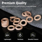 FoDau770 10pcs Natural Beech Wooden Rings, Unfinished Solid Wood Rings Heavy - Image 3