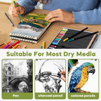 CONDA 5.5 x 8.5 Sketchbook Book, Top Spiral Bound Sketch Pad, 2 Pack, 80 Sheets - Image 6